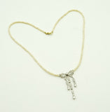 SchleifenCollier, Platin/ Diamanten und Perlen