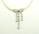 SchleifenCollier, Platin/ Diamanten und Perlen