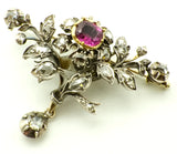 Brosche mit Turmalin und Diamanten