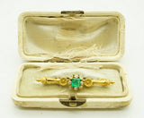 Antike Brosche mit Diamanten und zentralem Smaragd, um 1900