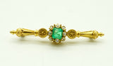 Antike Brosche mit Diamanten und zentralem Smaragd, um 1900