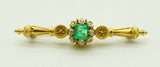 Antike Brosche mit Diamanten und zentralem Smaragd, um 1900