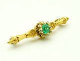 Antike Brosche mit Diamanten und zentralem Smaragd, um 1900