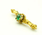Antike Brosche mit Diamanten und zentralem Smaragd, um 1900