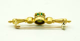 Antike Brosche mit Diamanten und zentralem Smaragd, um 1900