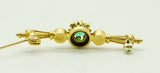 Antike Brosche mit Diamanten und zentralem Smaragd, um 1900