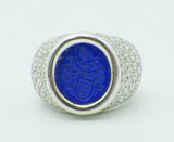 WeißgoldRing mit Lapislazuli u. Diamanten