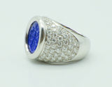 WeißgoldRing mit Lapislazuli u. Diamanten