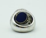 WeißgoldRing mit Lapislazuli u. Diamanten