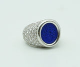 WeißgoldRing mit Lapislazuli u. Diamanten