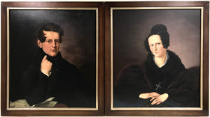 Pärchen Biedermeier Porträts, Friedrich Harkort und Frau