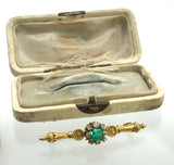 Antike Brosche mit Diamanten und zentralem Smaragd, um 1900