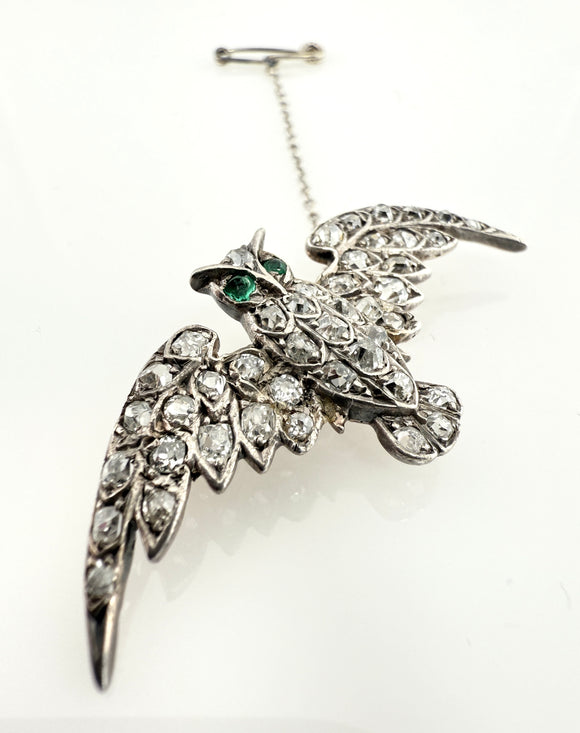 Antike Brosche „Eule“, um 1900