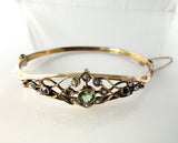 Schmuckset mit Peridot, victorianisch um 1900