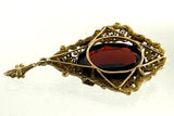 Reich ornamentierter Anhänger mit Granat, Mitte 19. Jhd.