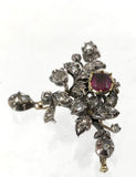 Brosche mit Turmalin und Diamanten