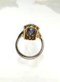 Art Deco Ring mit Saphir, Diamanten und Perle