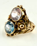 handgearbeiteter Ring mit Spinellen, um 1910