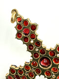 Anhänger in Kreuzform mit böhmischem Granat