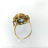 Gelbgoldring mit Aquamarin und Diamanten