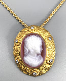 Camee Anhänger/ Brosche mit Kette