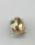Bicolor Ring mit Smaragd und Diamanten