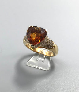 "Herz" Ring mit Citrin