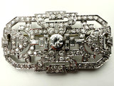 große PlatinBrosche des ArtDeco, Frankreich um 1920