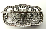 große PlatinBrosche des ArtDeco, Frankreich um 1920