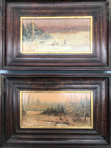 Gemäldepaar „Fasane im Wald“, W. Lorenz