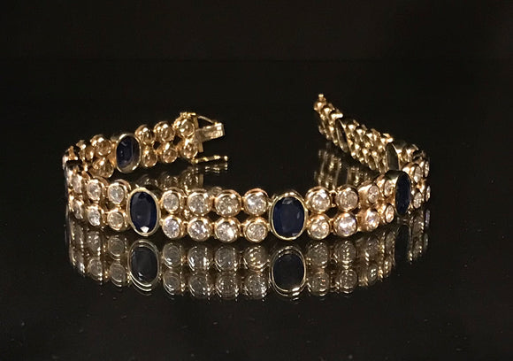 Luxeriöses Diamantarmband mit Saphiren