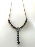 Ausgefallenes Collier mit Saphiren und Diamanten