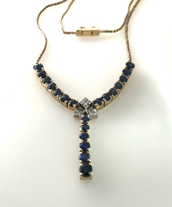 Ausgefallenes Collier mit Saphiren und Diamanten