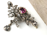 Brosche mit Turmalin und Diamanten