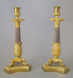 Paar Kandelaber, feuervergoldet, Empire, Frankreich um 1830