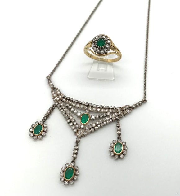 Diamanten-Smaragd Collier