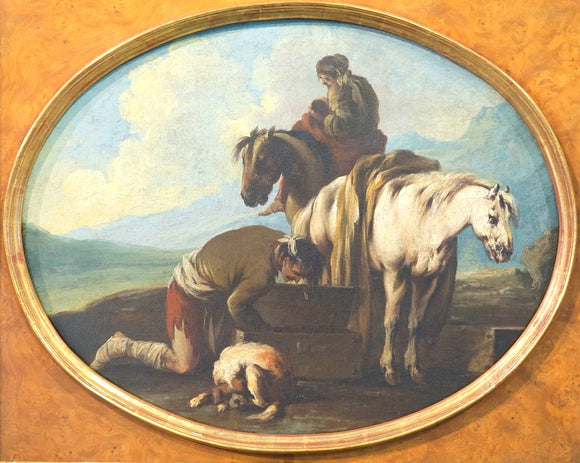 Pieter van Laer gen. Il Bamboccio: Zwei rastende Reiter vor italienischer Landschaft